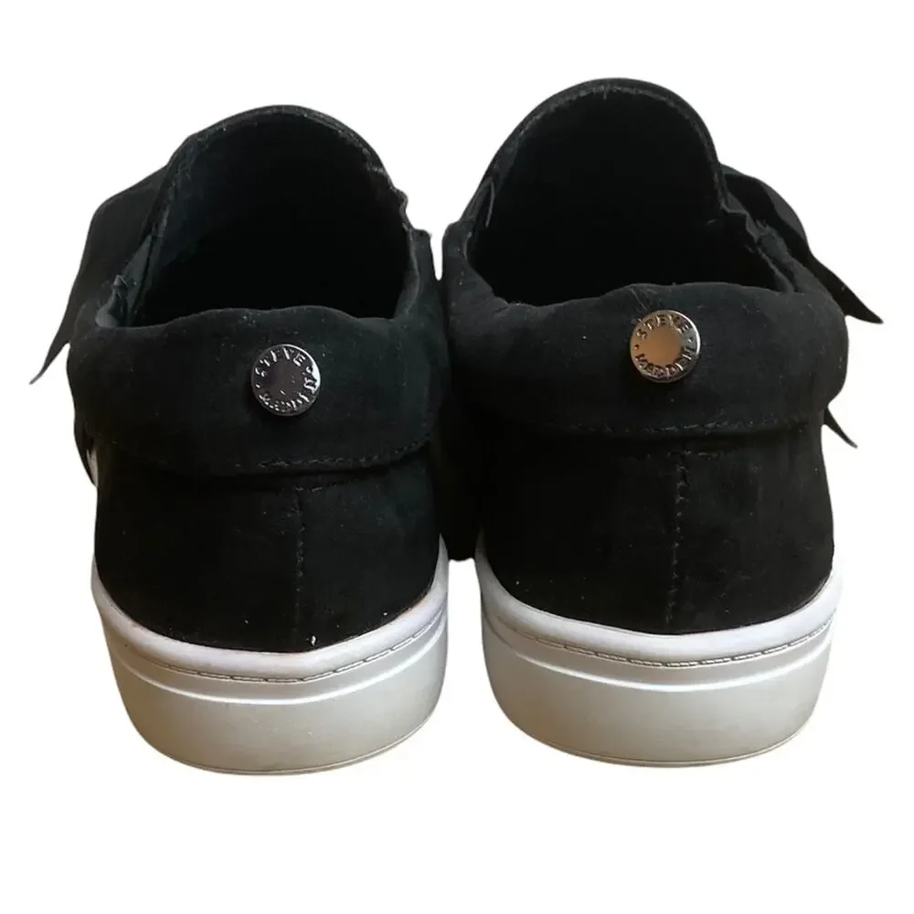 Steve Madden Frilie Platform Bow Sneakers Sz 9.5 Black White